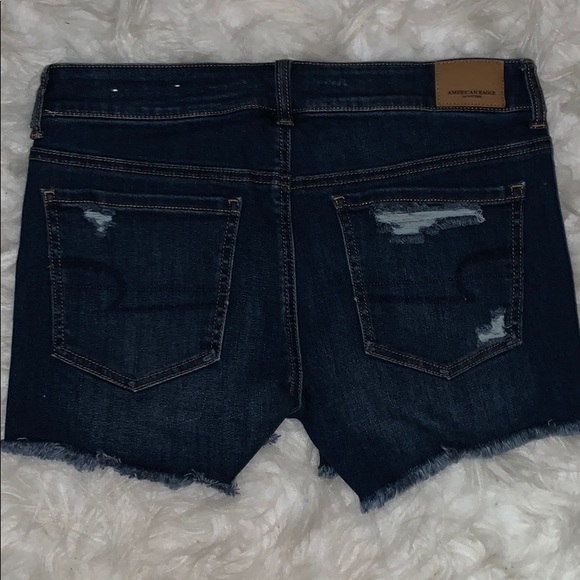 Dark blue, longer inseam jean shorts AEO - Picture 3 of 4